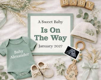 Virgo Zodiac Baby Announcement, Canva Template, Astrology Pregnancy Reveal, Editable file, Digital Download