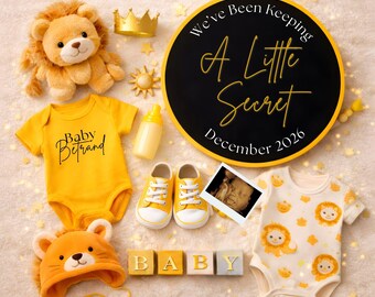 Leo Zodiac Baby Announcement, Canva Template, Astrology Pregnancy Reveal, Editable file, Digital Download