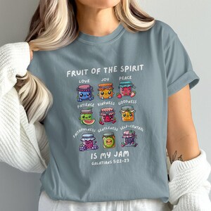 Fruit of the Spirit Christian Comfort Colors Graphic Tee Bible Verse Faith Top Gift for Women Cute Religious Apparel TShirt Shirt for Mom