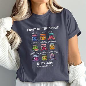 Fruit of the Spirit Christian Comfort Colors Graphic Tee Bible Verse Faith Top Gift for Women Cute Religious Apparel TShirt Shirt for Mom