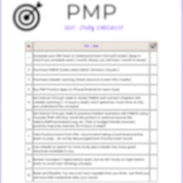PMP/ CAPM Study Guide Checklist (To Get Started)