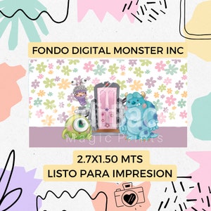 Cyfrowe tła Monster Inc (tła i znaki +300 dpi) oddzielnie gotowe do druku PNG JPG clipart