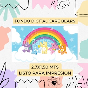 Care Bears Digital Backgrounds Care Bears (Backgrounds and elements +300 dpi) separately ready for printing PNG JPG Clip Art