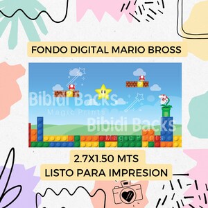 Mario Bross cyfrowe tła (tła i znaki + 300 dpi) oddzielnie gotowe do druku PNG JPG clipart