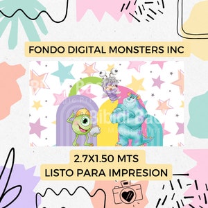 Digitale Hintergründe von MONSTERS Inc (Hintergründe und Elemente +300 dpi), separat zum Drucken bereit, PNG JPG ClipArt