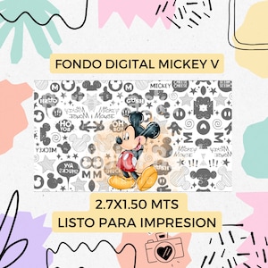 MICKEY Digitaler Hintergrund (Hintergründe und Elemente +300 dpi) separat druckbereit PNG JPG ClipArt