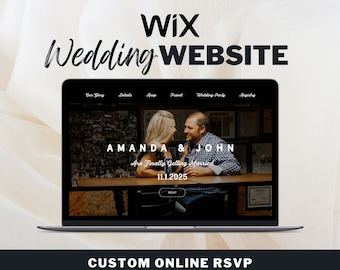 Modelo de site Wix, Site de casamento Wix, Modelo de confirmação de presença online, Convite de casamento simples para site