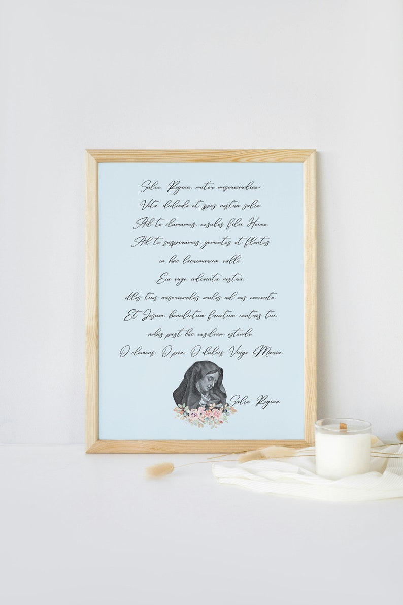 Salve Regina Prayer | Hail Holy Queen | Digital Print | Wall Art ...