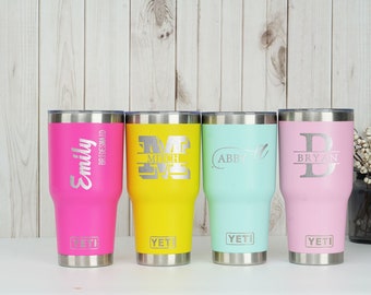 Vaso Yeti, vaso Yeti personalizado, vaso Yeti grabado, vaso YETI personalizado, yeti grabado con láser, vaso aislado, regalo de graduación