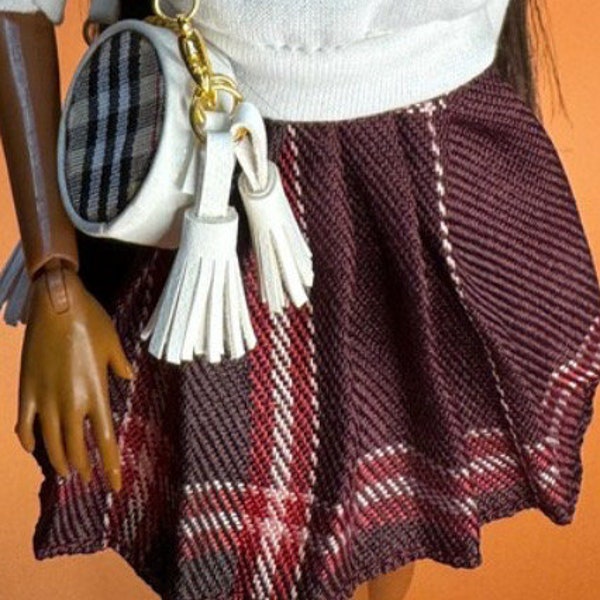 Pleated Plaid Skirt for 1:6 dolls (Fashion Royalty, Nu Face, Poppy Parker, Barbie)