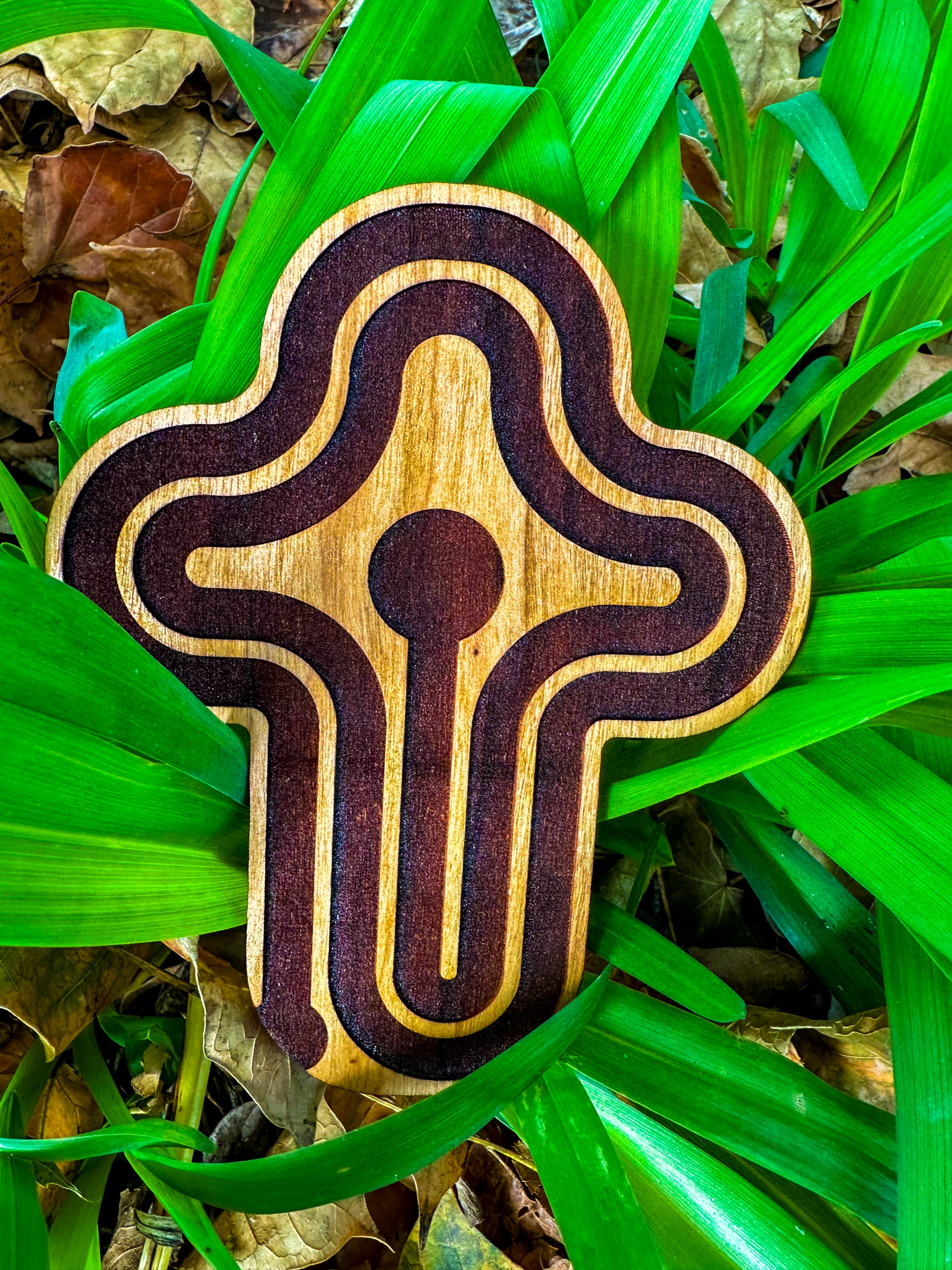 Handheld Cross Design Solid Cherry Contemplative Meditation Prayer