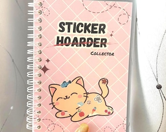 Reusable Cat Sticker Book  | A6 Size(4.1”x5.8”), 50-Sheet Collection Organizer | Cat Lovers Gift