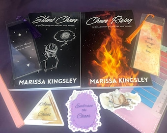 Chaos Bundle: Chaos Rising and Silent Chaos Poetry and Prose Signed Books, Bookmarks, Stickers, Stationary