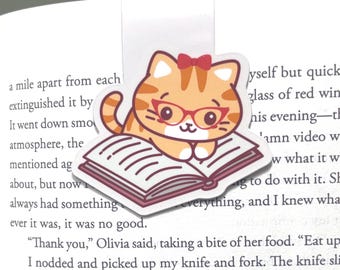 Cat Magnetic Bookmark | Book Lover Gift | Cat Gift for Readers | Cat Lover Book Acessory