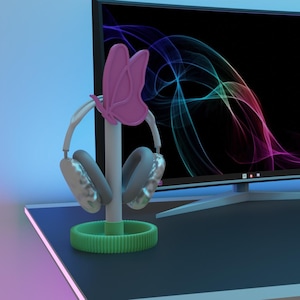 Butterfly Headphone Stand – Kawaii Gamer Desk Decor (Digital Download)