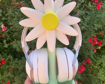 Sunflower / Daisy Headphone Stand - Cute Gaming Accessories - Kawaii Gamer Girl - Cozy Desk Setup - STL - Digital Download
