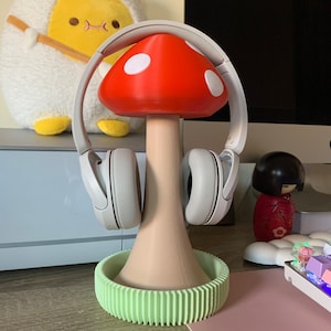 Mushroom Headphone Stand - Cute Gaming Accessories - Kawaii Gamer Girl - Cozy Desk Setup - STL - Digital Download