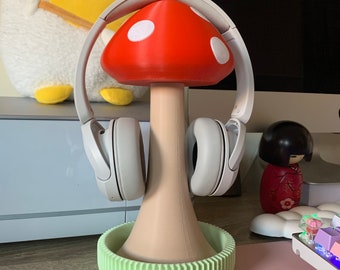 Mushroom Headphone Stand - Cute Gaming Accessories - Kawaii Gamer Girl - Cozy Desk Setup - STL - Digital Download