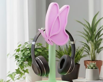 バタフライヘッドホンスタンド – かわいいゲーマーデスクデコレーション（デジタルダウンロード）