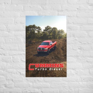 Cummins Turbo Diesel Truck Poster Automotive Wall Art