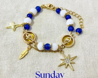 Sunday bracelet Honkai Star Rail | hsr inspired accessories | gold celestial eye bracelet | angel charm bracelet | anime cosplay jewelry