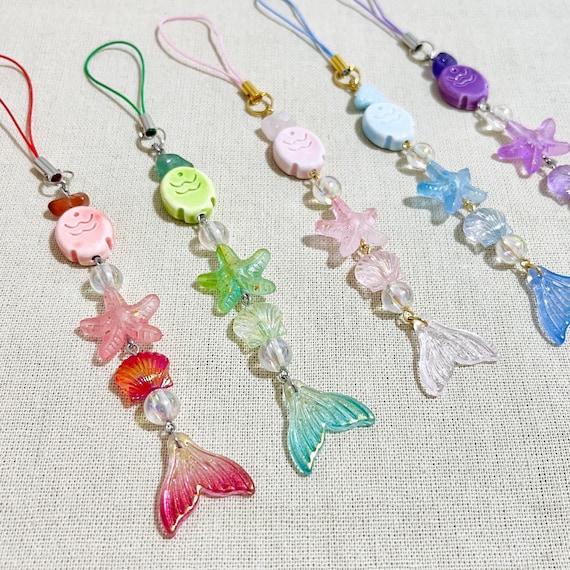 Mermaid keychain/phone charm | cute ocean fishtail bag charm | summer beach phone strap | mermaidcore | matching friendship keychain
