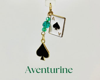 Aventurine dust plug Honkai Star Rail | hsr inspired accessories | spade phone charm | kindle charm | controller charm | anime cosplay