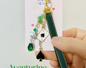 Aventurine keychain/phone charm Honkai Star Rail | hsr inspired accessories | spade bag charm | anime phone strap | cosplay jewelry