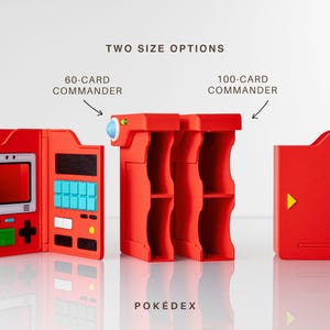 MTG Commander Deck Box 100+ Double Sleeved – Pokédex Retro Device Card Storage with Display Window image 4