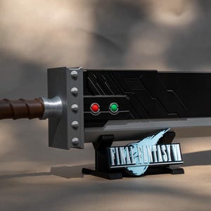 Porte-cartes Buster Sword | Boîte de jeu Final Fantasy | Présentoir pour organiseur MTG | Cadeau geek pour lui | Réplique d'épée Cloud Strife