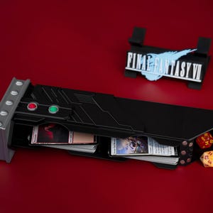 MTG Commander Deck Box  Buster Sword Card Holder | Final Fantasy Display  Hidden Magic Cards Storage | Gift for Gamers