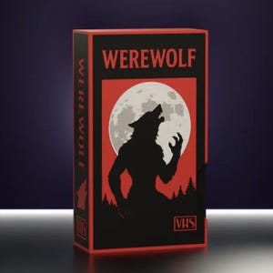 Coffret de pont Commandant loup-garou | Porte-cartes d'horreur VHS rétro | Support de rangement MTG