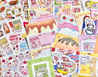 Food-Themed Kawaii Stickers & Memo Pads | Scrapbook Journal Accessories