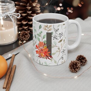 I letter Ceramic Mug, Initial Name Cup Gift for Friends, Coffee Mug Gift for Her, Bridesmaid Gift, Mothers Day Gift for Her