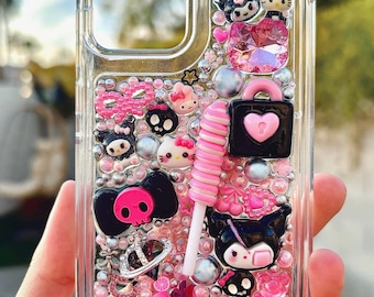 Handmade Pink Decoden Phone Case – Y2K Kawaii iPhone & Samsung