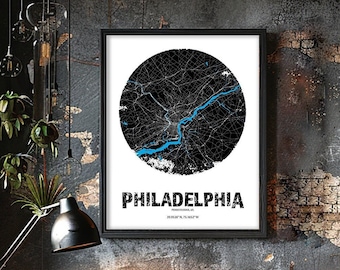 Philadelphia Map, Minimalist Map, Philadelphia Print, Philadelphia Map Poster, Philadelphia, Modern Map Print, Map of Philadelphia