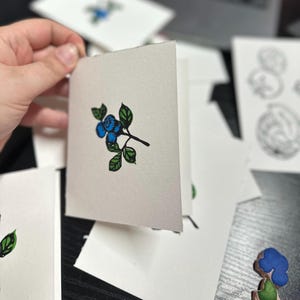 Jeu de 4 cartes de voeux vierges avec impression bloc bleuets | de remerciements | Carte vierge, Anniversaire, Anniversaire d'un évènement, Mariage