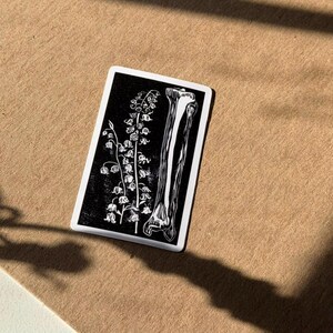 Lily of the Valley Flower Sticker summerween halloween, Tibia and Fibula Sticker, Botanical, Human Anatomy Art