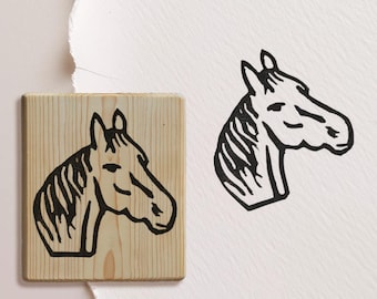 Horse Rubber Stamp | Handmade Horse Head Stamp | Horse Lover Stationery