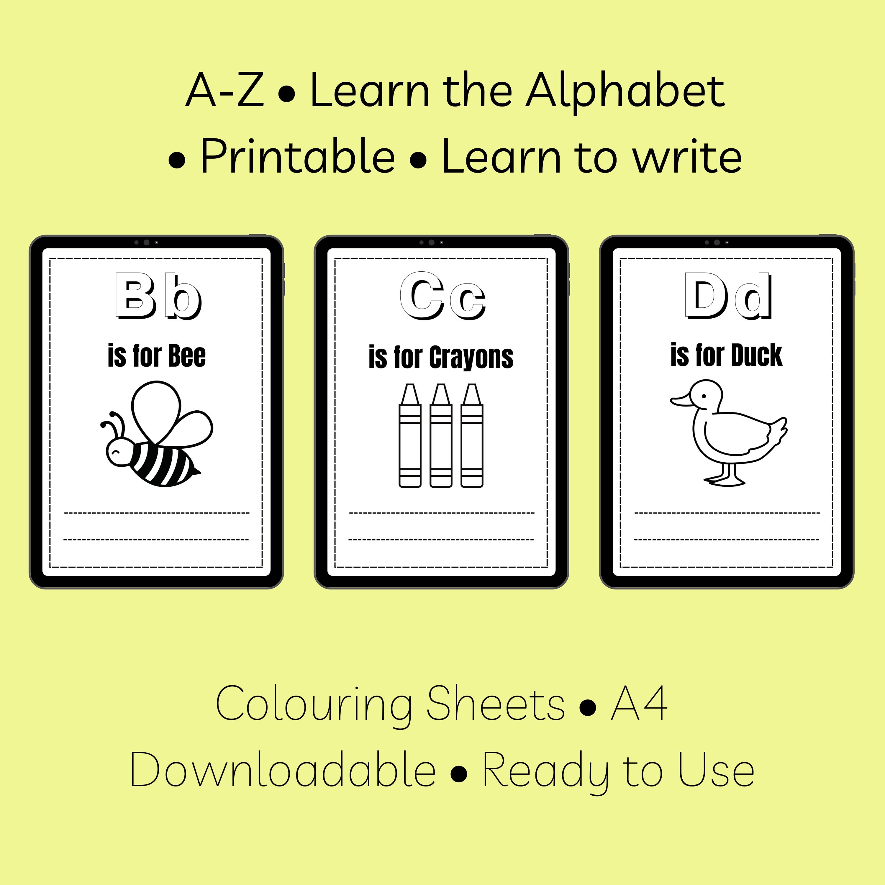 3 Colouring Writing Colouring Worksheets, Kid's Colouring, Write and Colour Activities, Kid ...