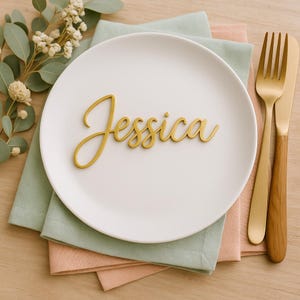 Personalized Acrylic Name Tag | Sleek Place Setting | Minimal Wedding Decor