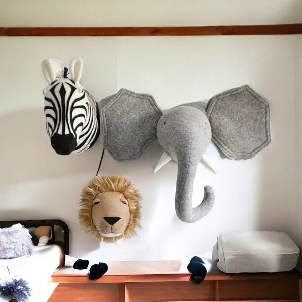 Décoration murale tête d'animal en peluche douce pour chambre d'enfant, décoration de chambre de bébé, têtes d'animal en peluche, décoration de chambre d'enfant, maison d'enfants, têtes d'animal en peluche