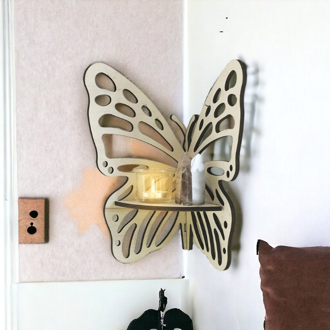 Butterfly Hanging Storage Wall Decor, Butterfly Shelf, Interior Design ...