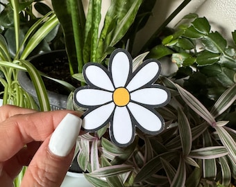 White Daisy Vinyl Stickers | Laptop Stickers | Scrapbooking Decals | Set of 4 Stickers