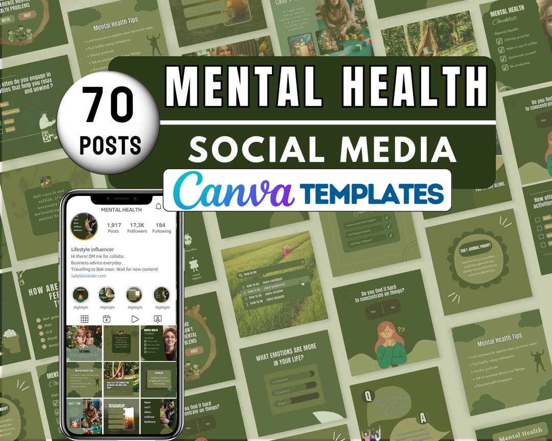 Mental Health Canva Templates - Etsy
