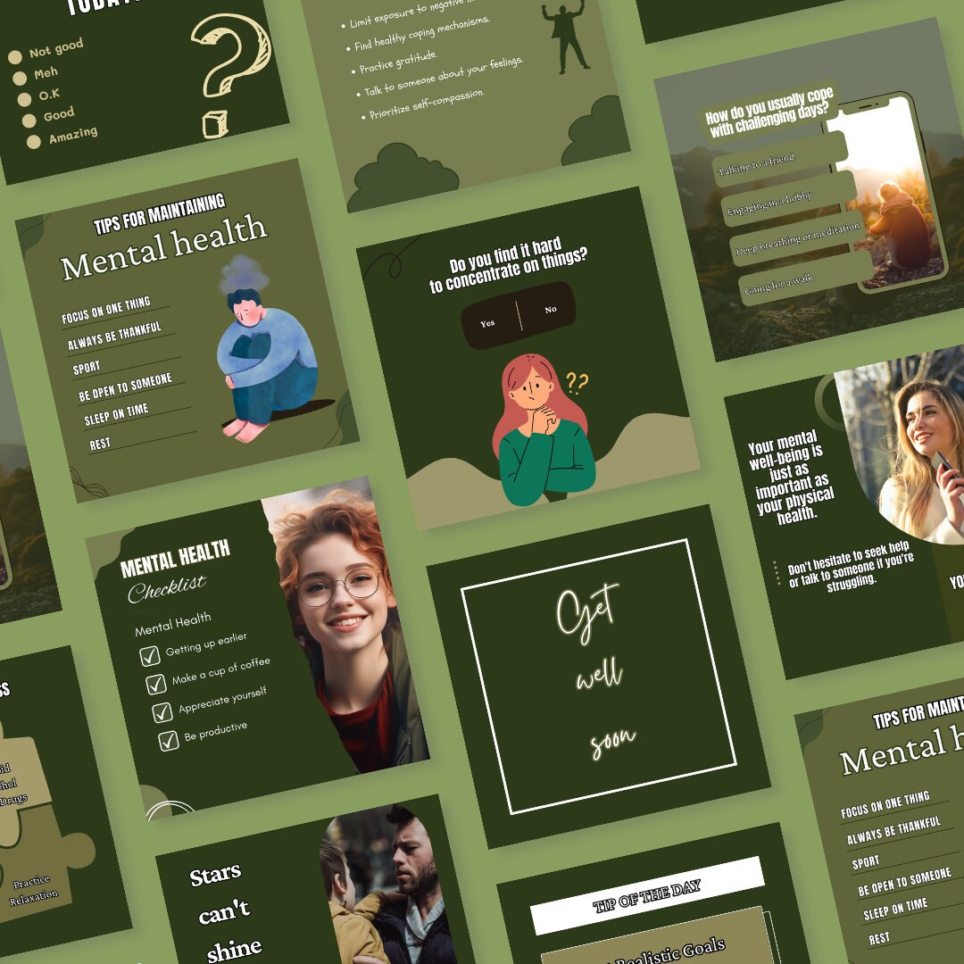 Mental Health - Canva Templates - Etsy