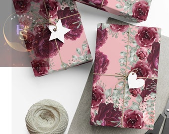 Gift Wrap Rose Floral Gift Wrap For All Occasions Gift Wrap For Weddings Gift Wrap For Anniversary Gifts For Her