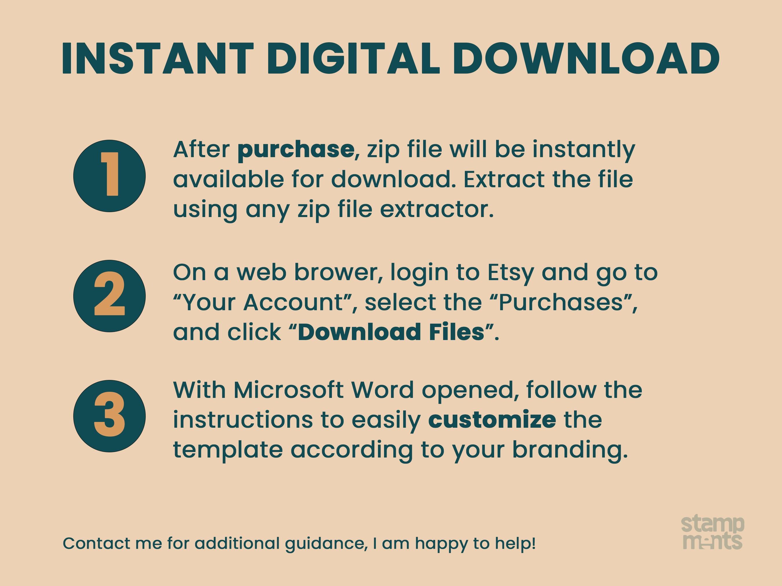 Letterhead Template for Microsoft Word, Editable Letterhead for Small
