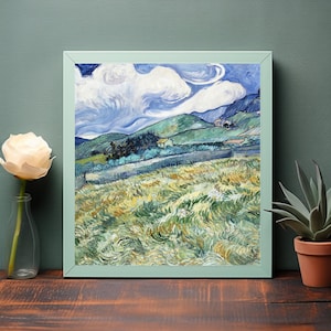 Vibrant Post-Impressionist Landscape from Saint-Rémy 1889 - Digital Download Wall Art for Instant Aesthetic Enhancement