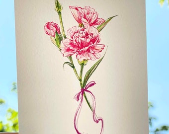 Postcard Set of 2 | Flowers | Rose | Carnation
